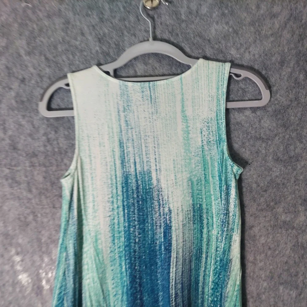 Soma Live Lounge Wear Sleep Dress XS Sleeveless Comfy‎ Asymmetric Hem Ombre Blue